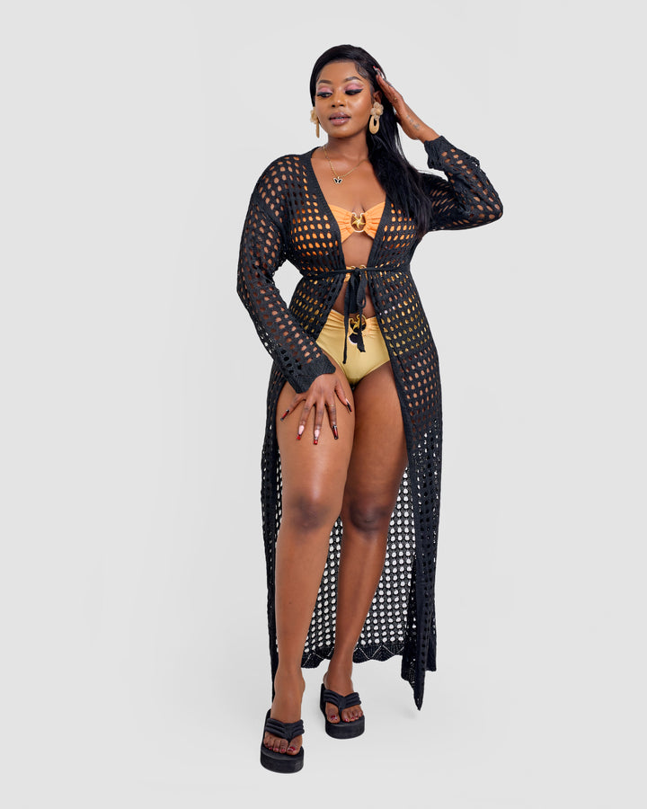 Crotchet kimono black