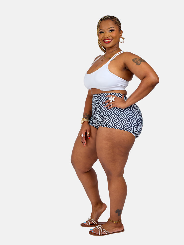 High waisted bikini shorts