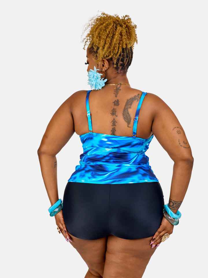 Push up top tankini vest with  swim shorts