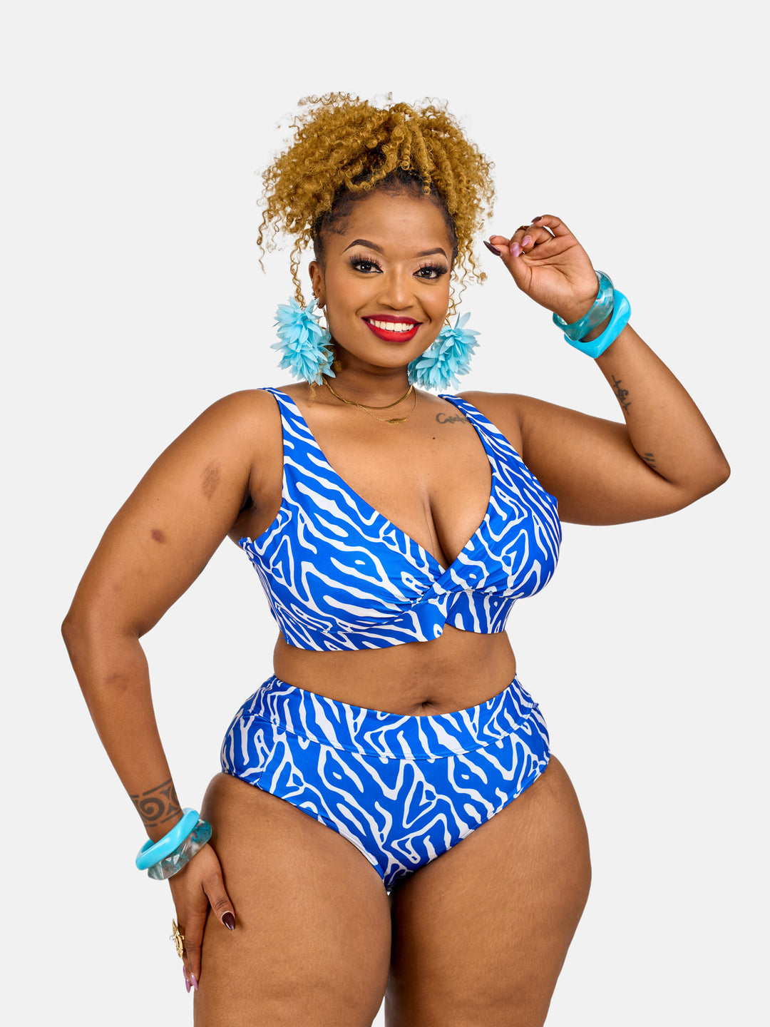 Abstract high waist bikini