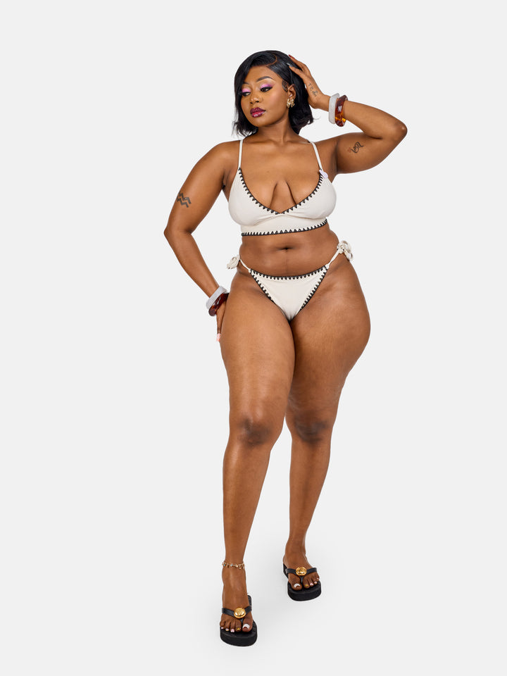 Cross tie stringed bikini