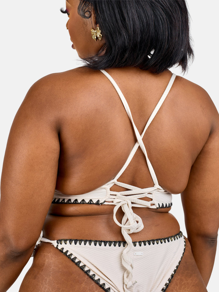 Cross tie stringed bikini