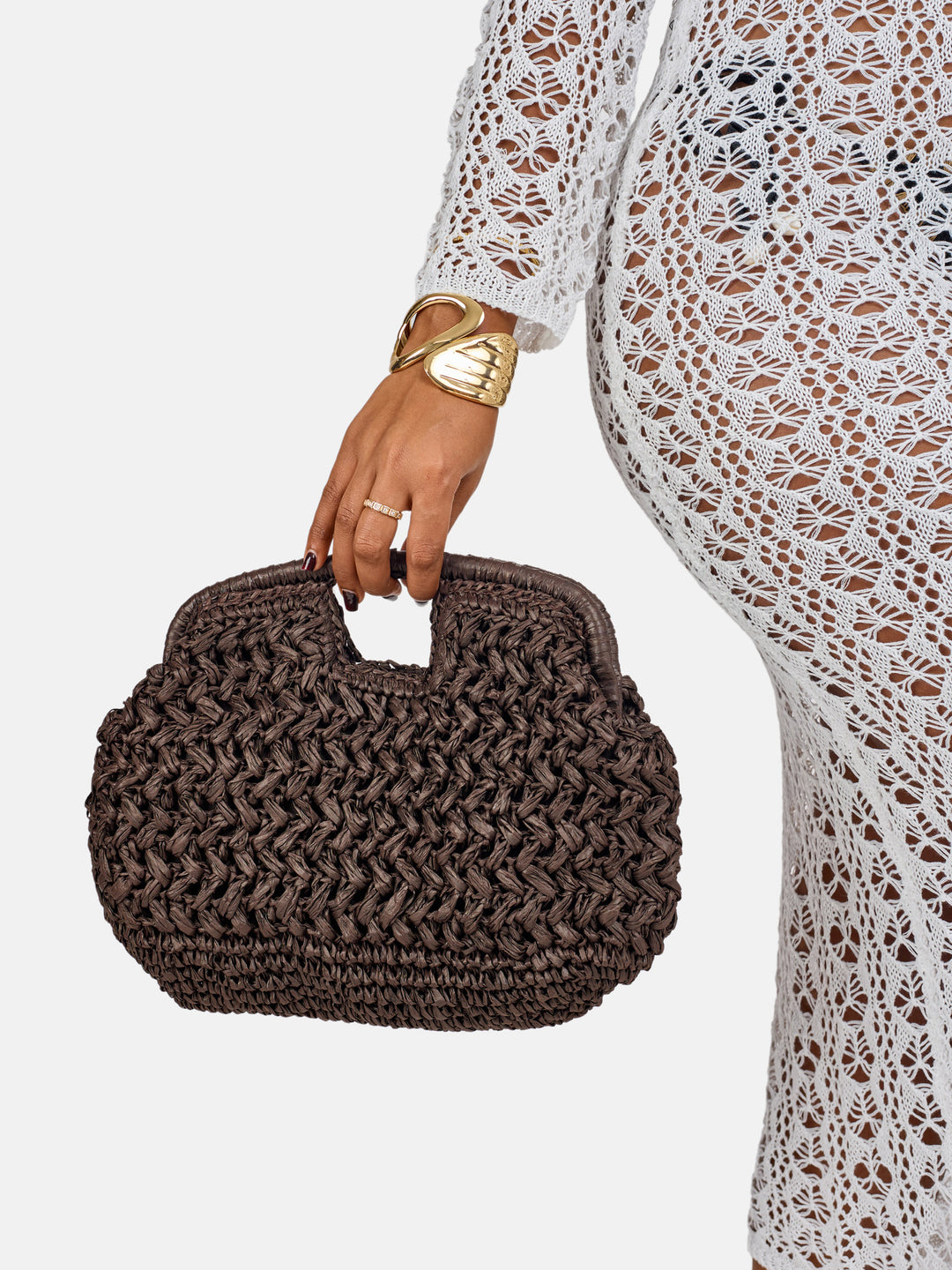 Long sleeve ring knit dress