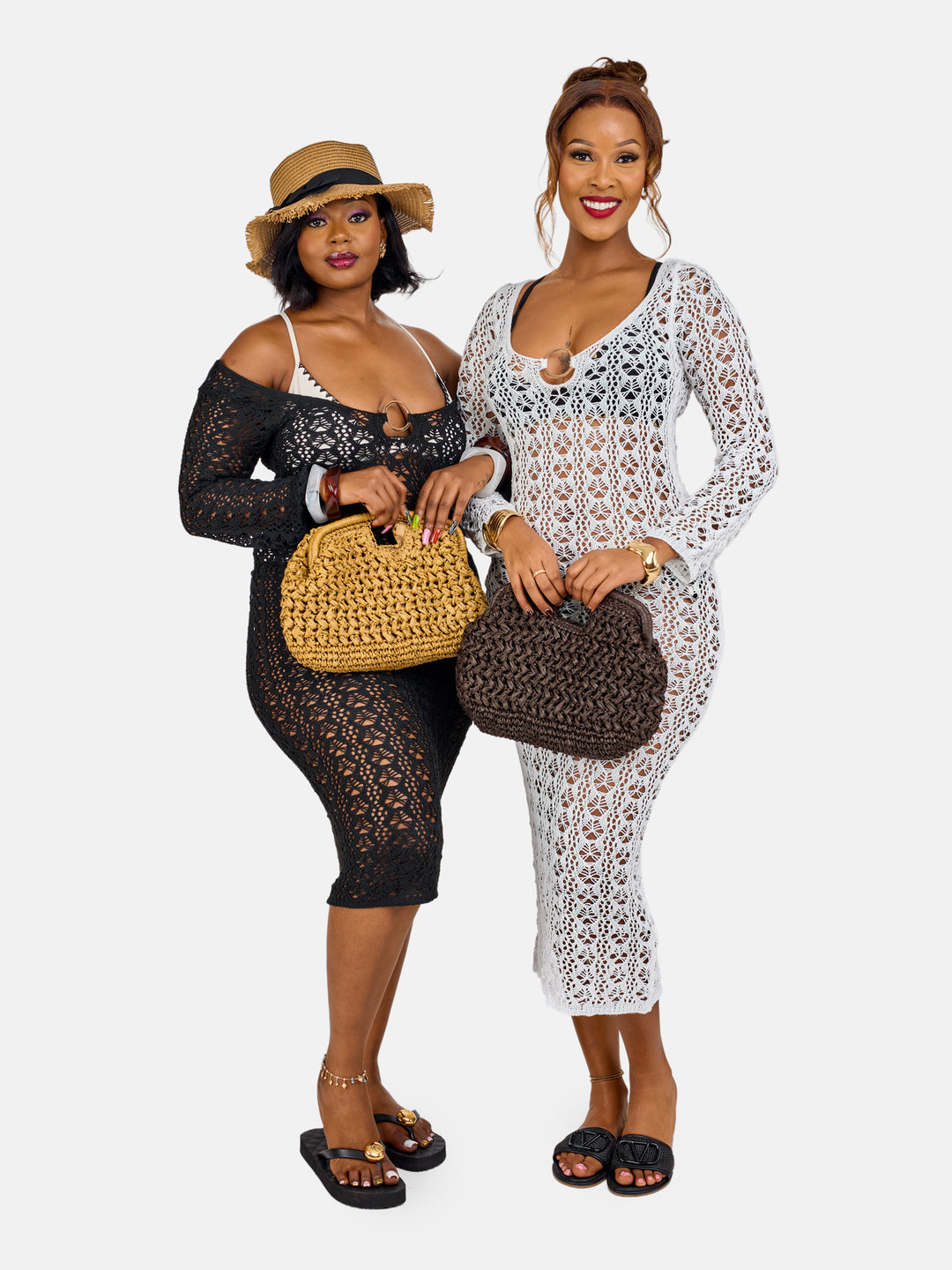 Long sleeve ring knit dress