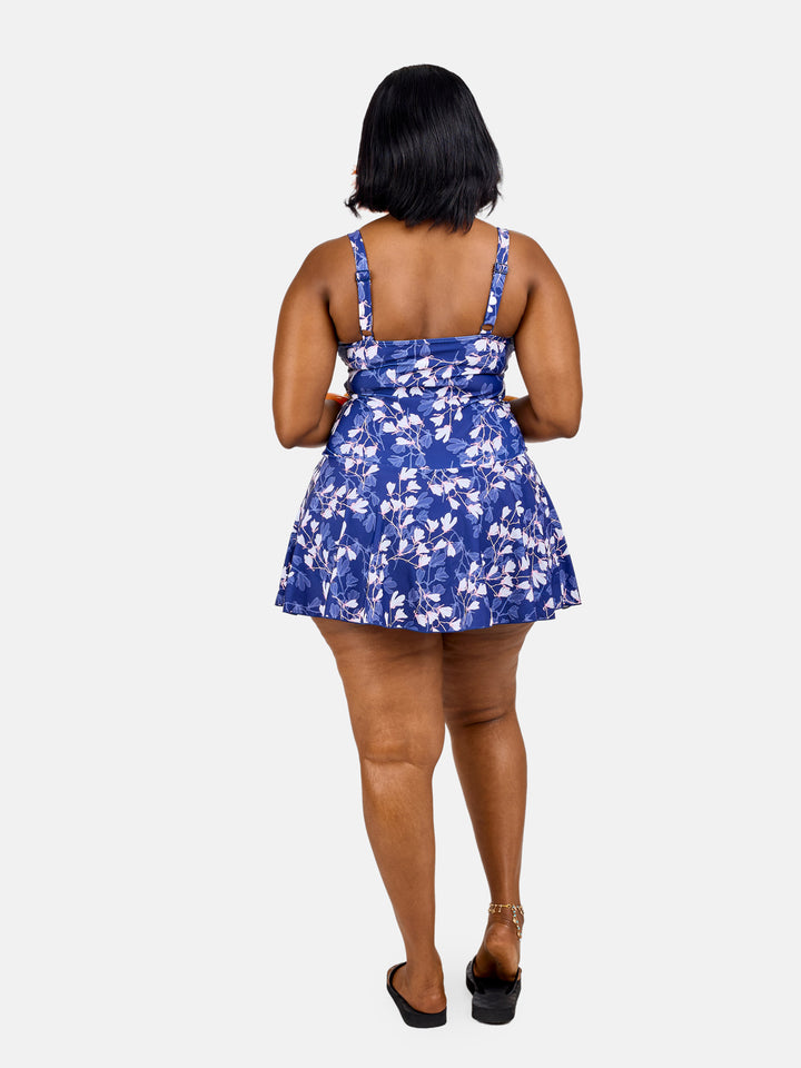 Floral tummy control swim dress