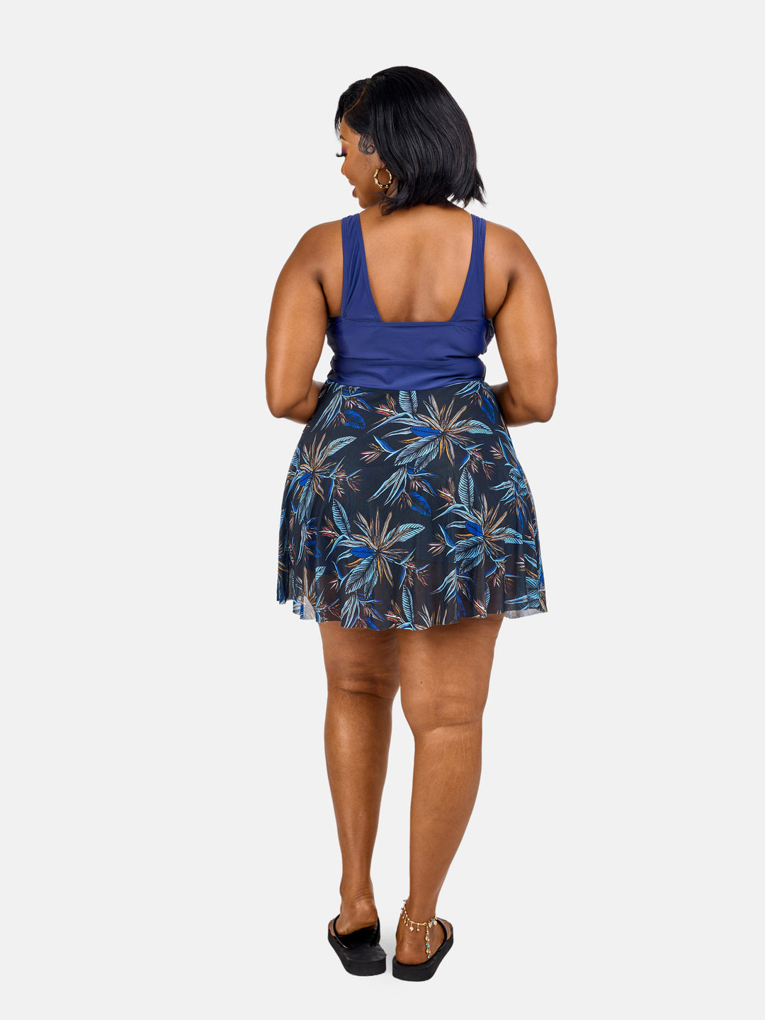 Floral tummy control swim dress