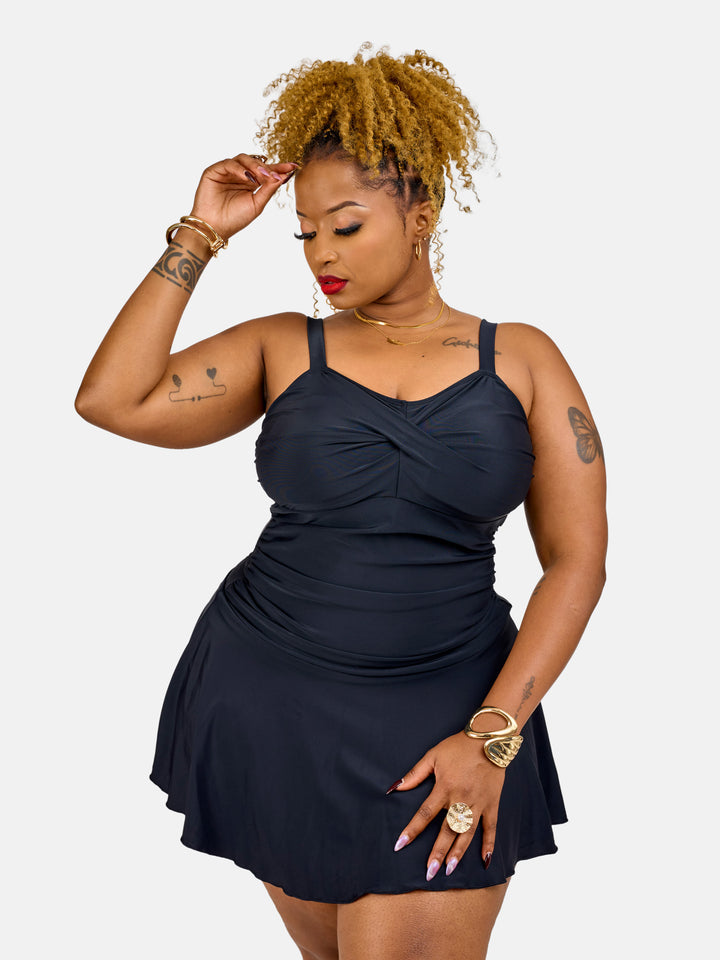Tummy control swim dress