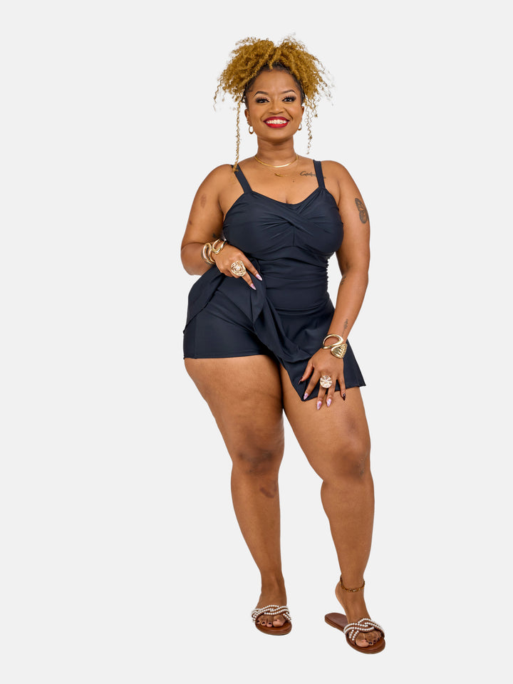 Tummy control swim dress