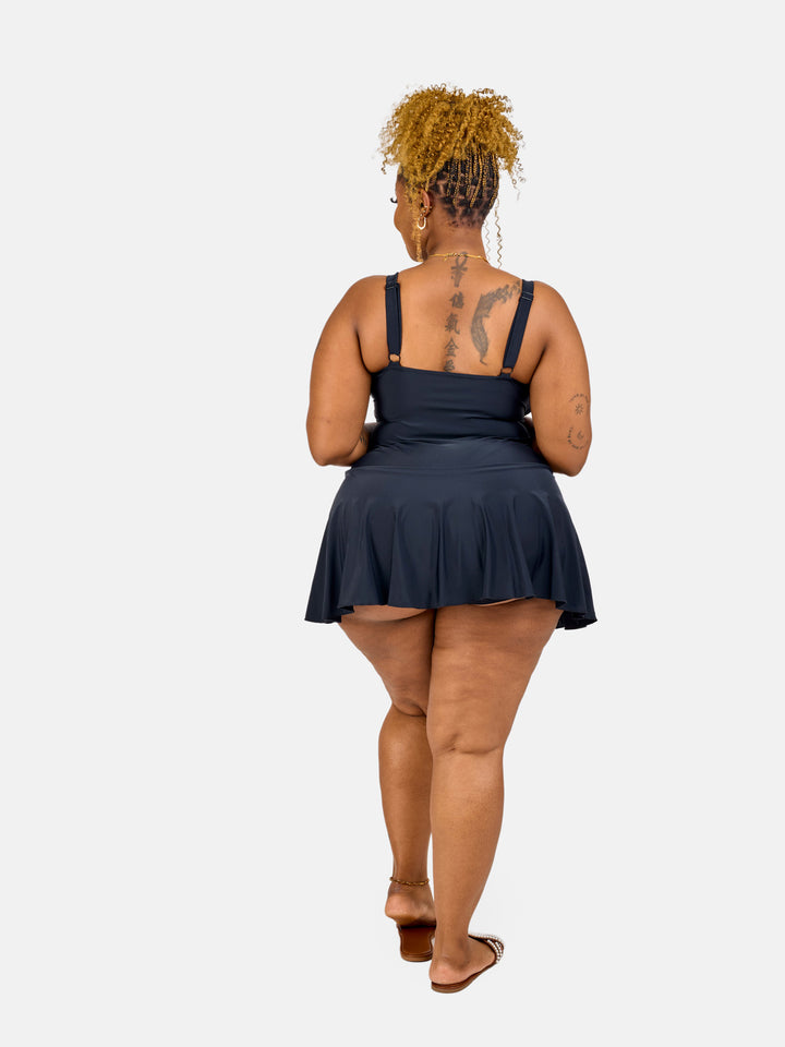 Tummy control swim dress