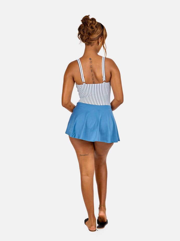 Striped flattering swim dress