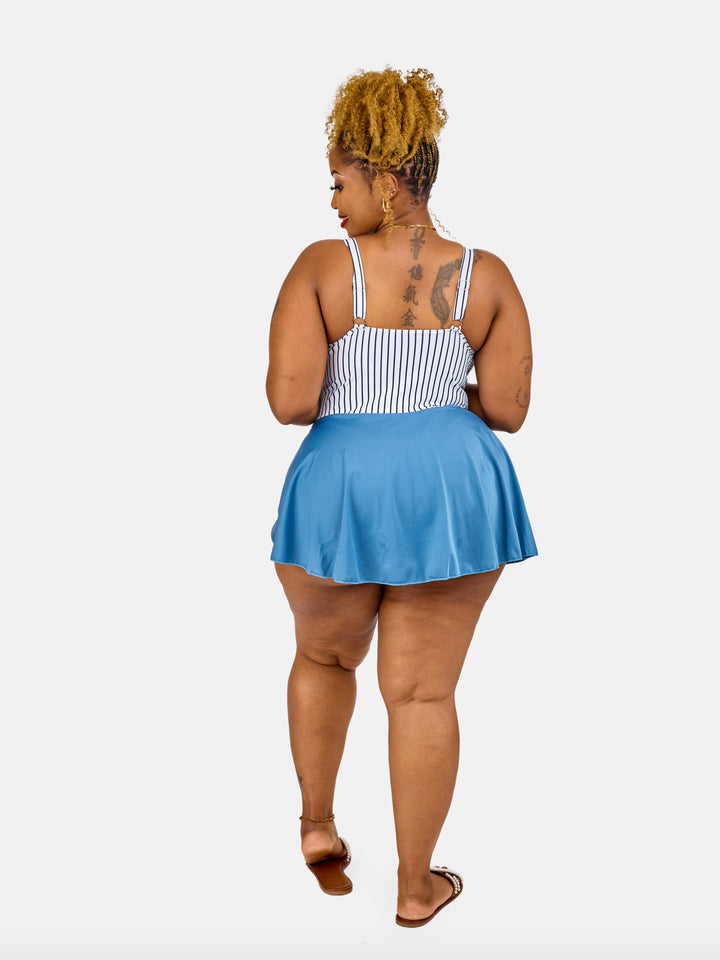 Striped flattering swim dress