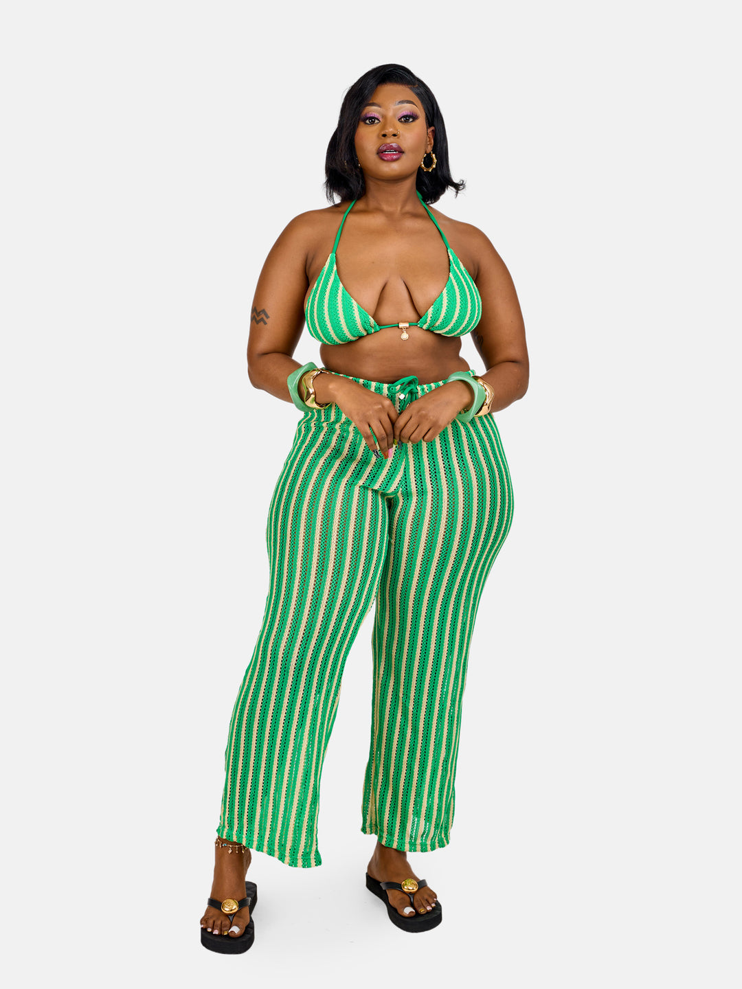 Striped bikini set