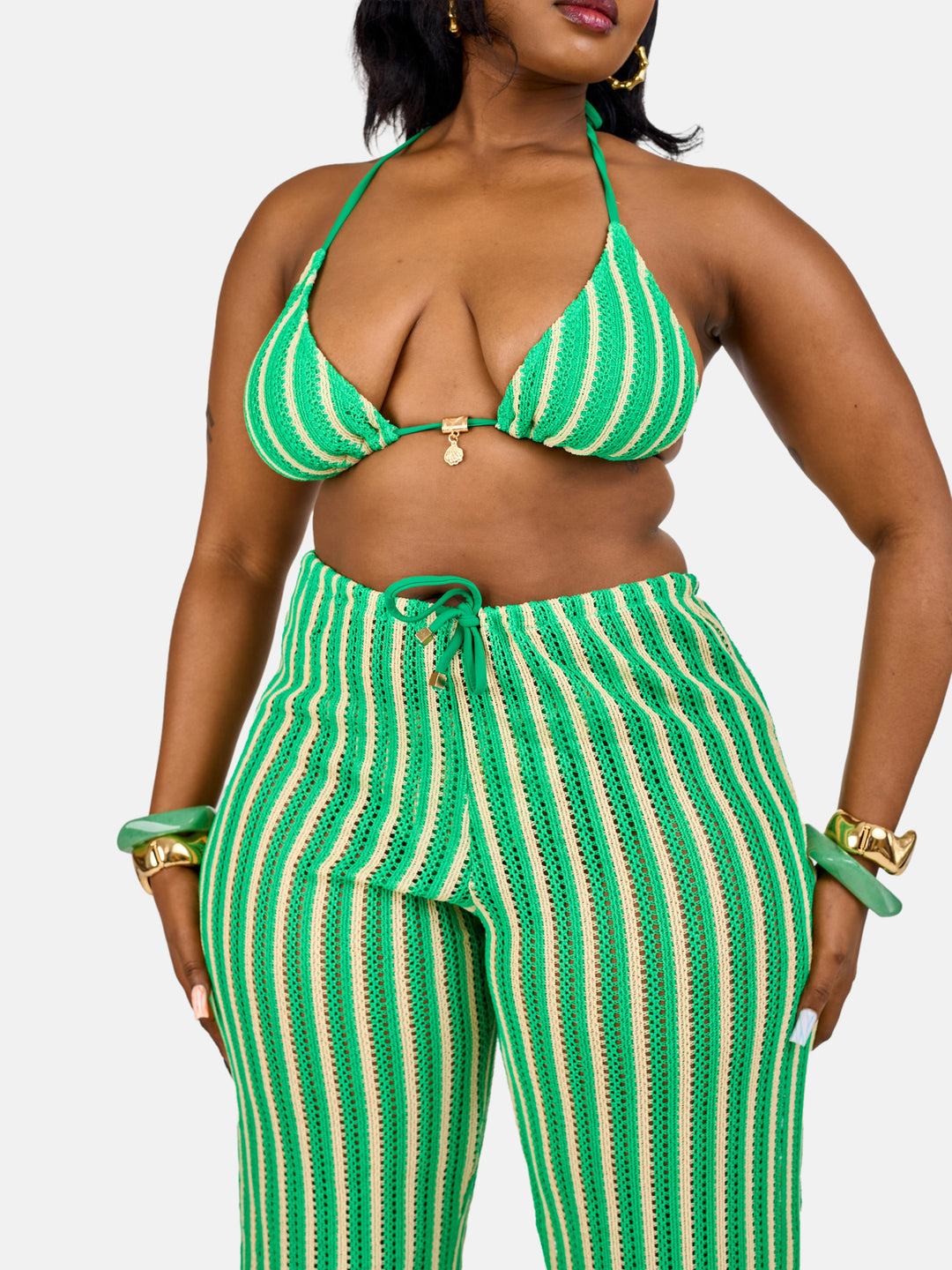 Striped bikini set