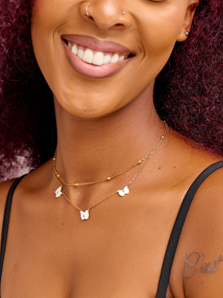 Layered stainless steel necklace