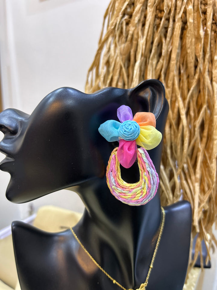 Rattan summer earrings
