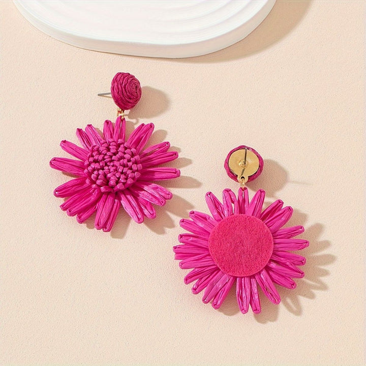 Sunflower earrings pink