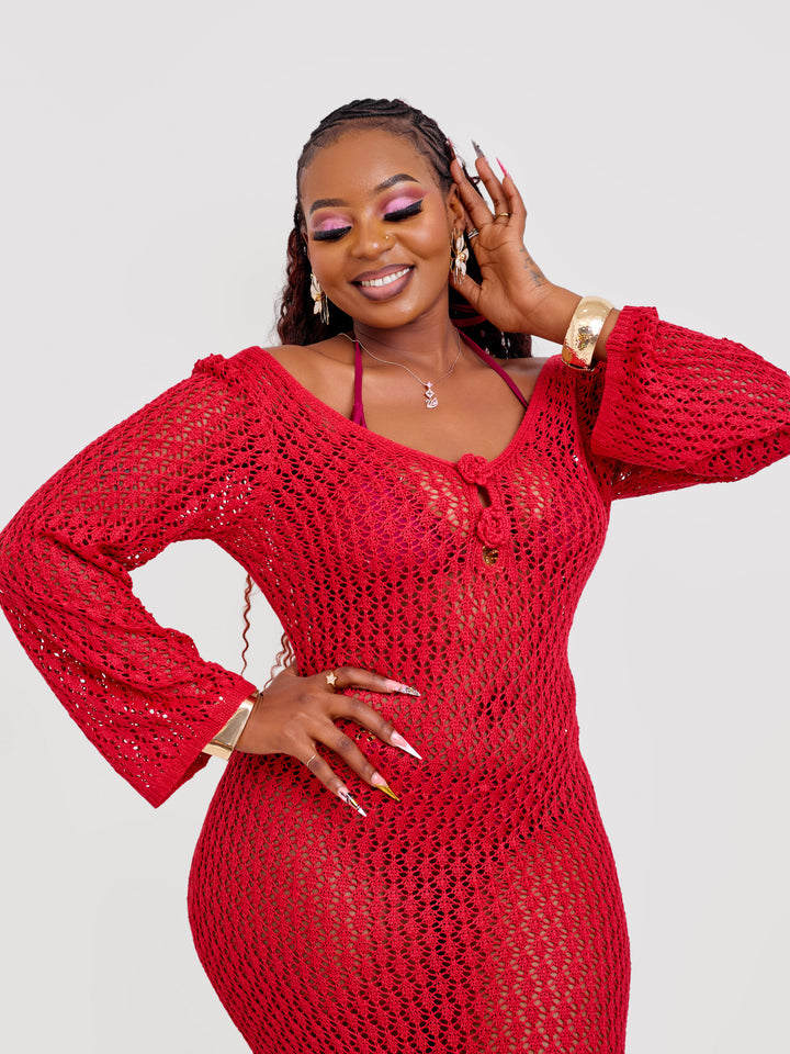 Long sleeve crotchet dress