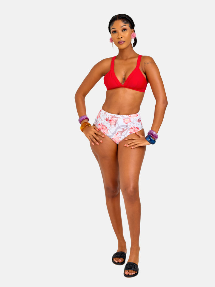 Classic floral high waist bikini