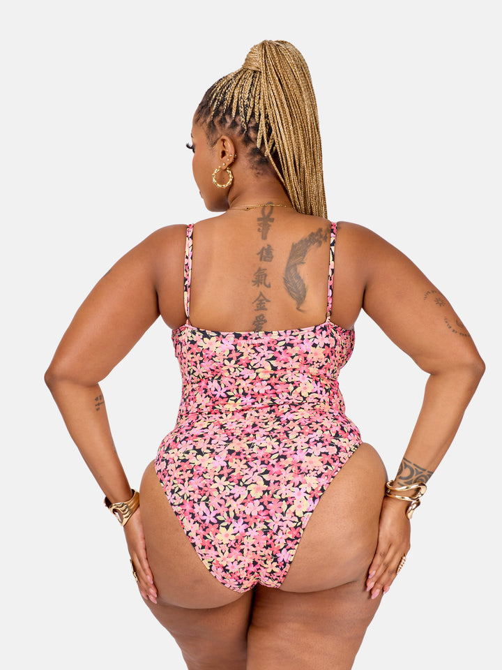 Floral underwire one piece