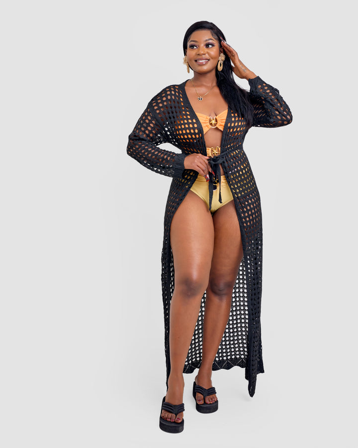 Crotchet kimono black