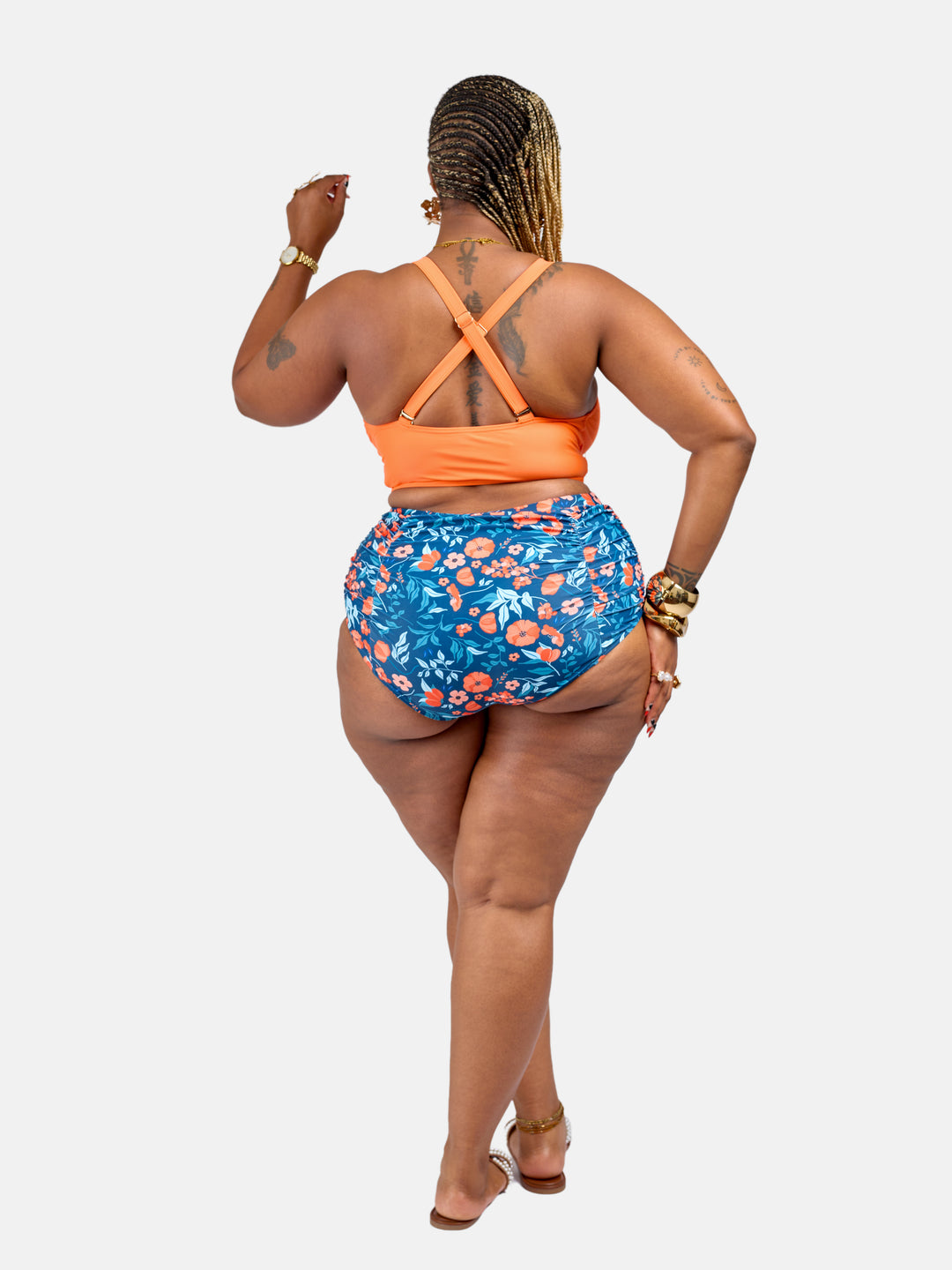Supportive high waisted bikini set