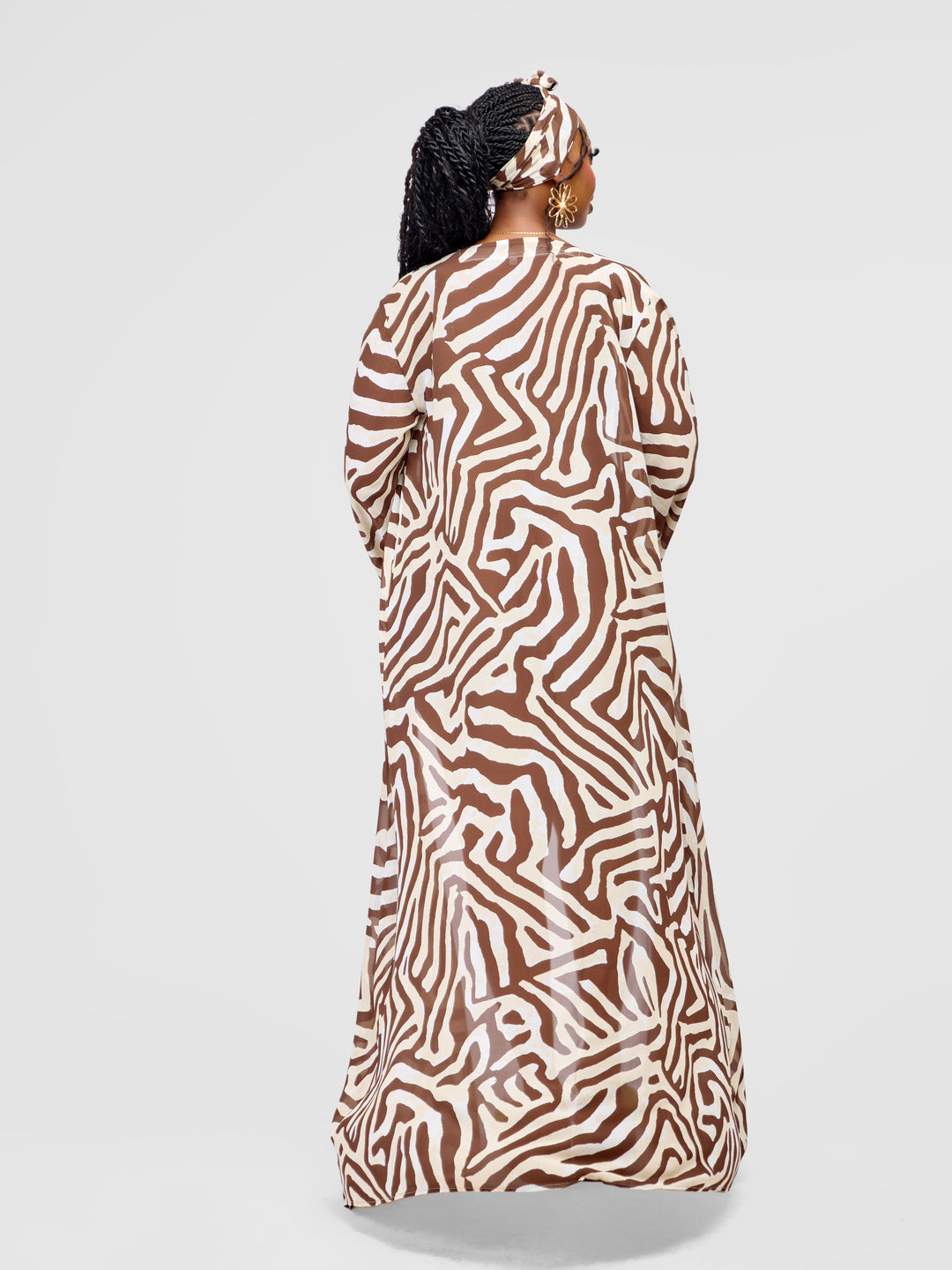 Striped long sleeve kimono