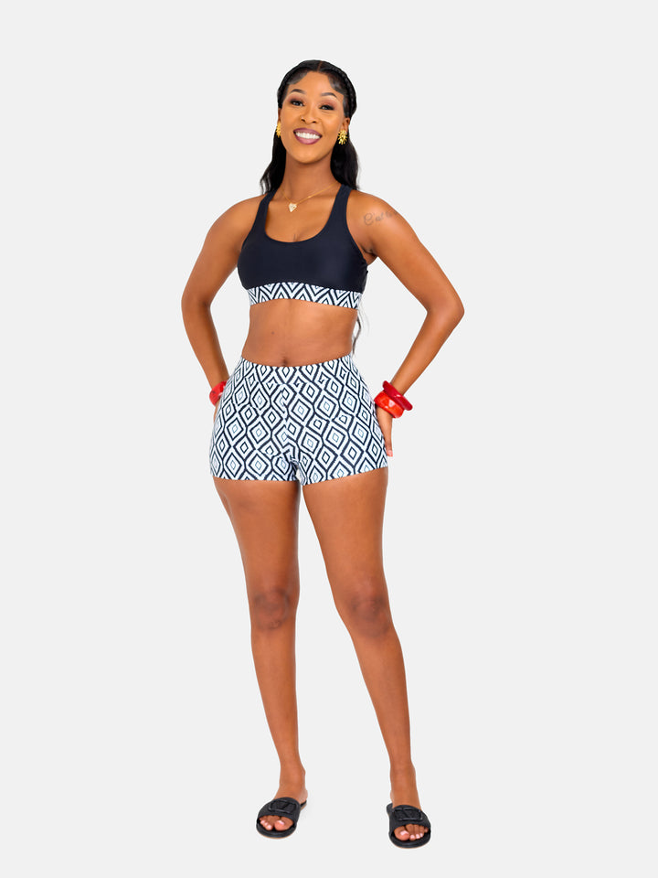 High waisted bikini shorts