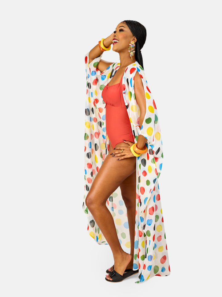 Multi dotted kimono