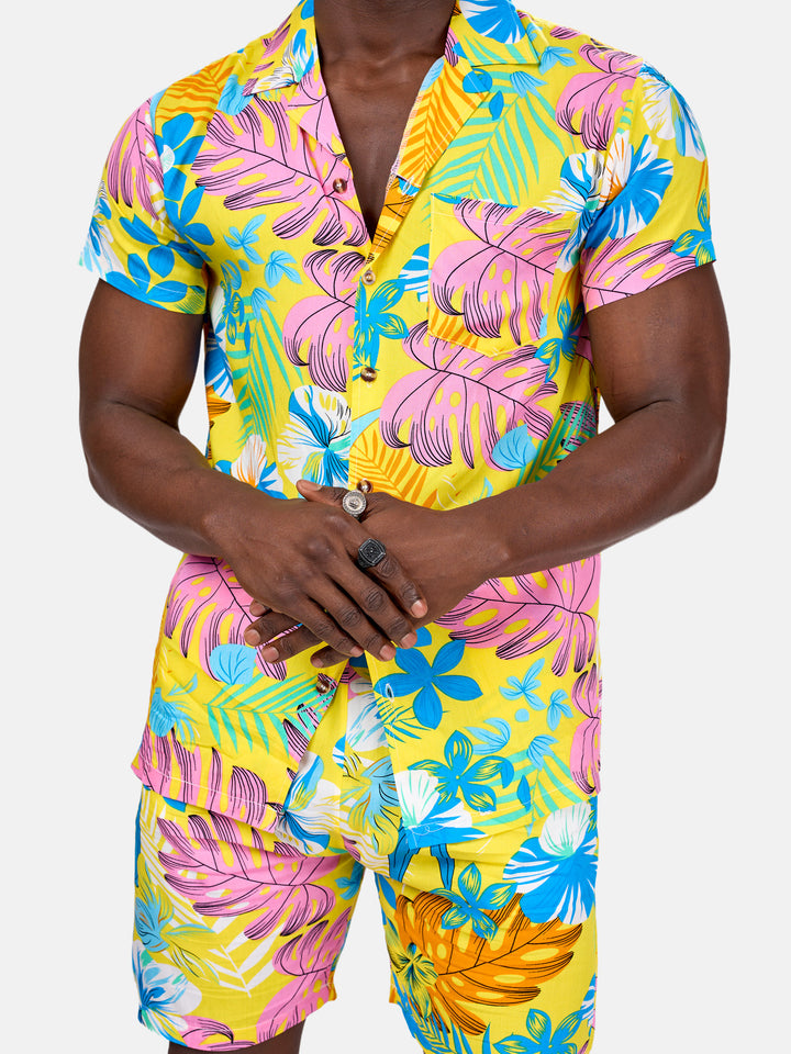 Palm print men’s beach set