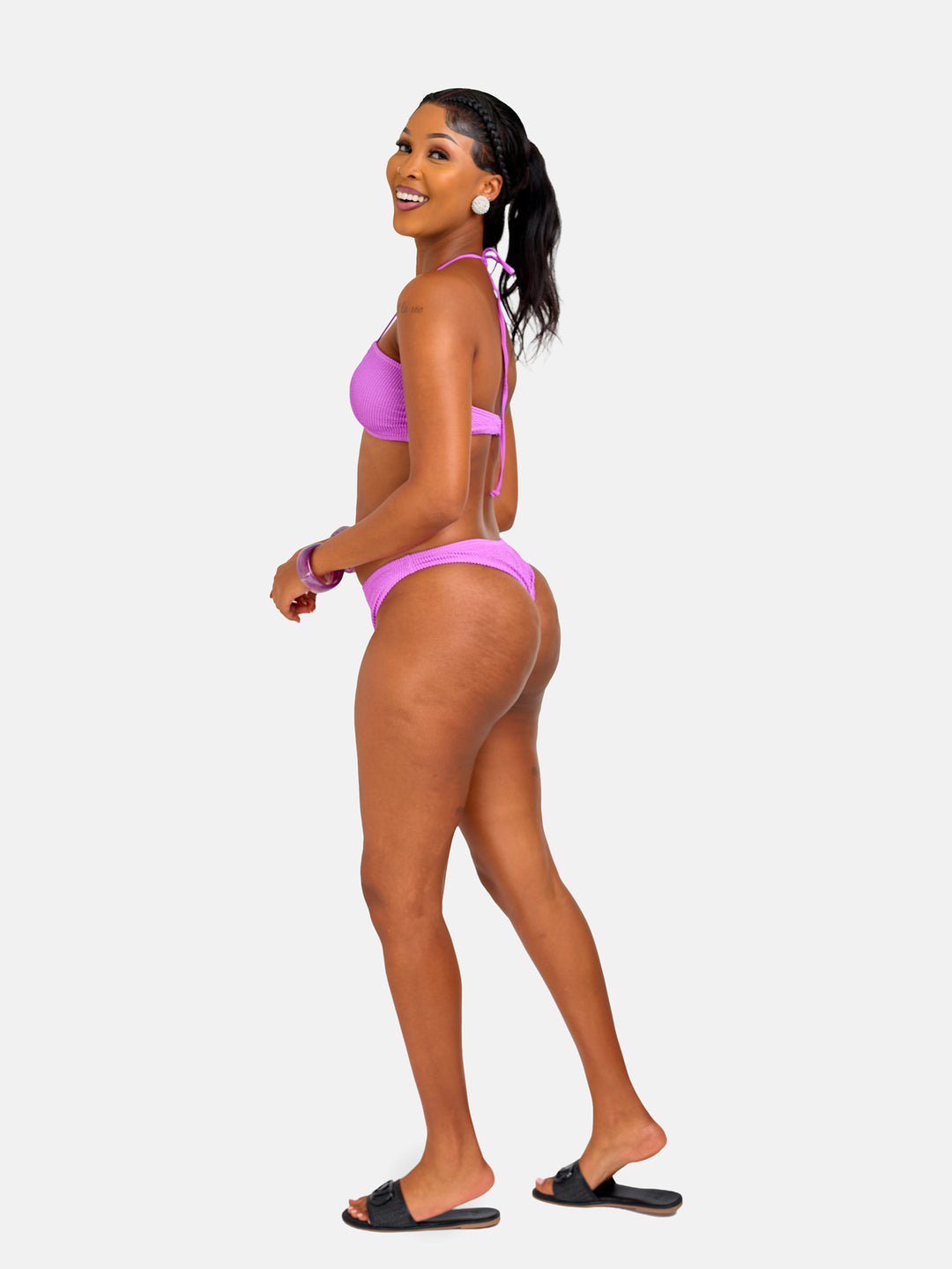 Ribbed mid rise bikini
