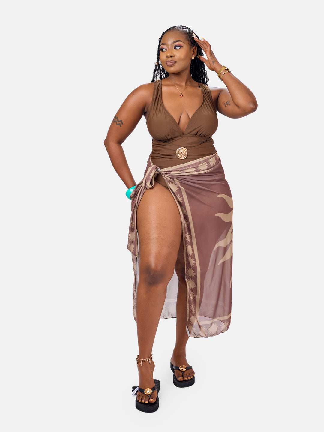 Classy one piece with sarong