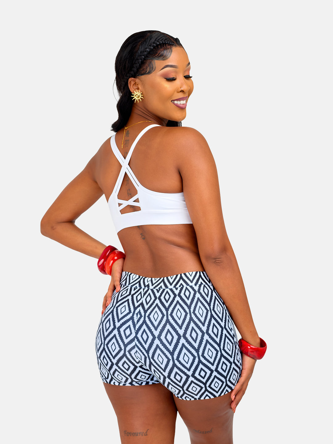High waisted bikini shorts