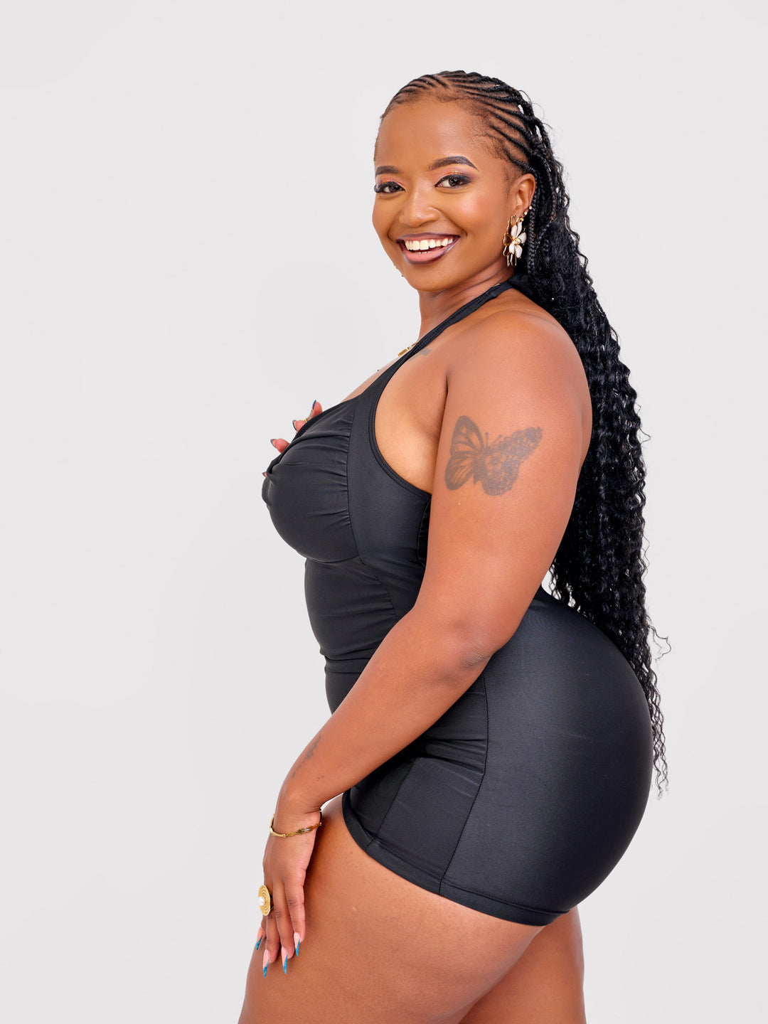 Black halter 1pc short