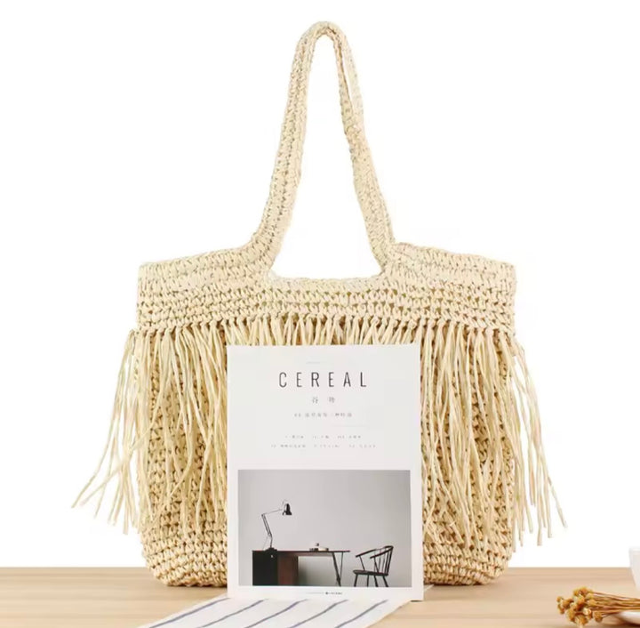 Raffia tote bag