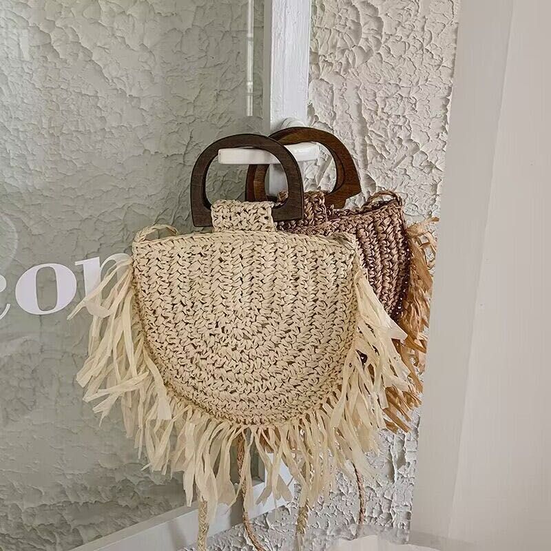 Khaki tassel bag