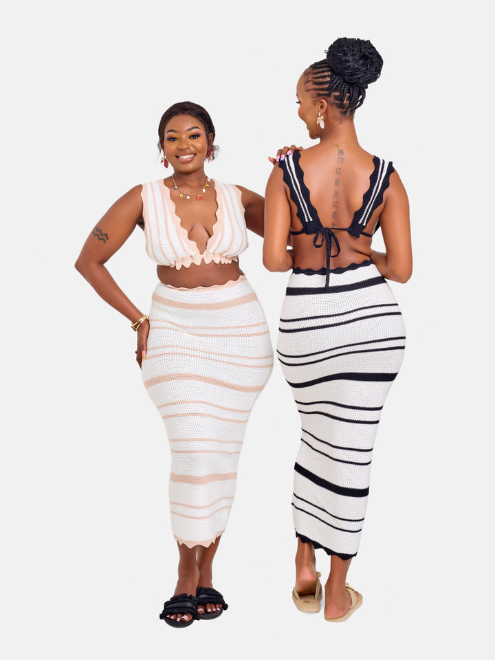 2pc knit skirt set coord outfit