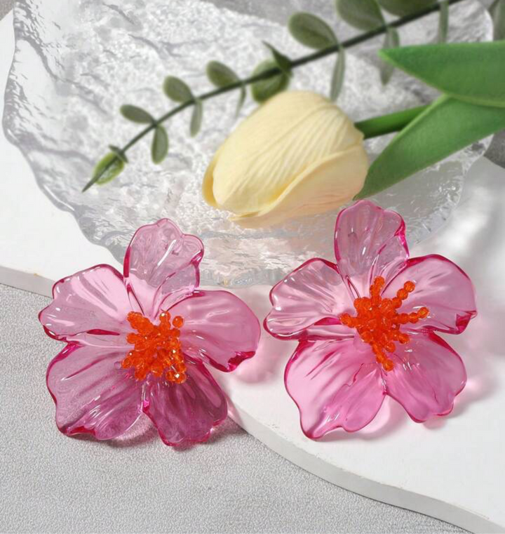 Floral acrylic earrings