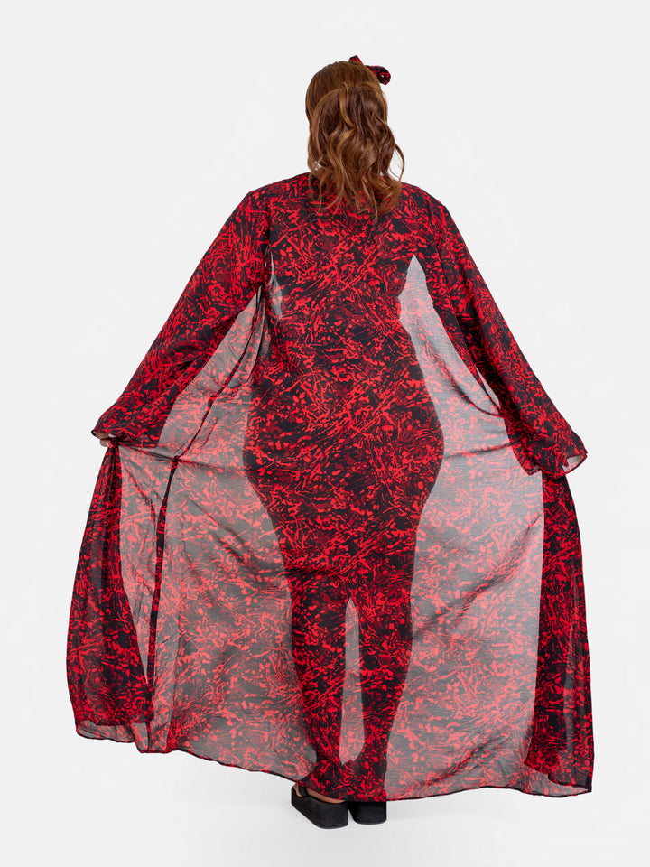 Red print kimono