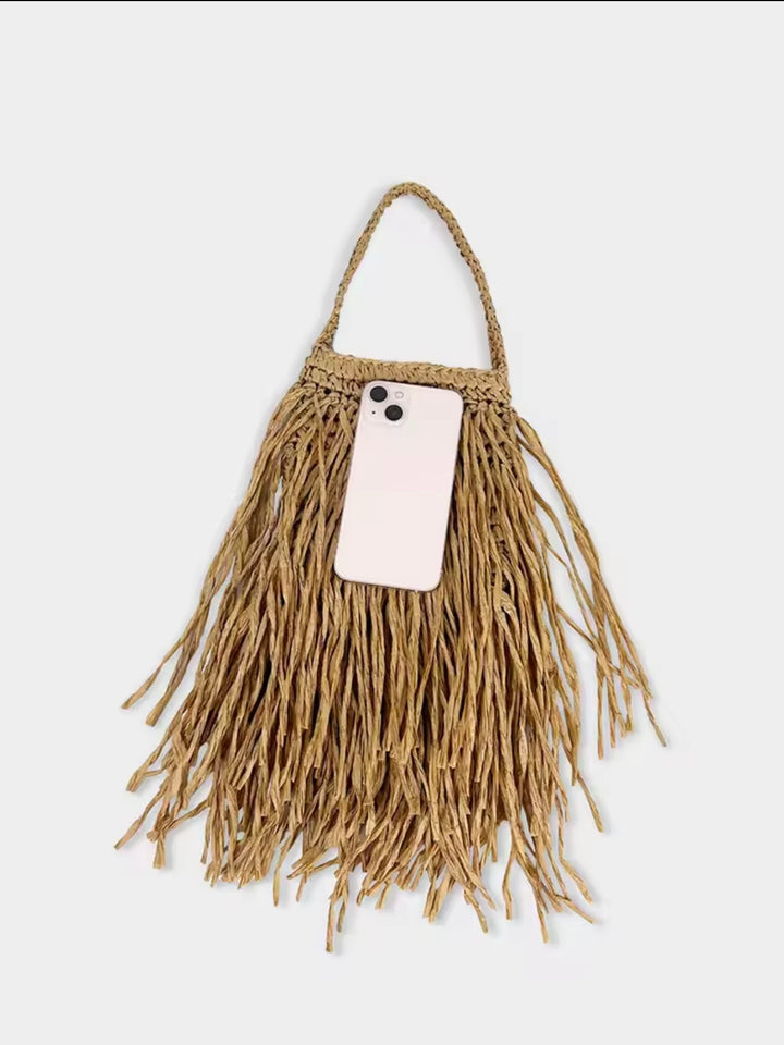 Raffia mini bag