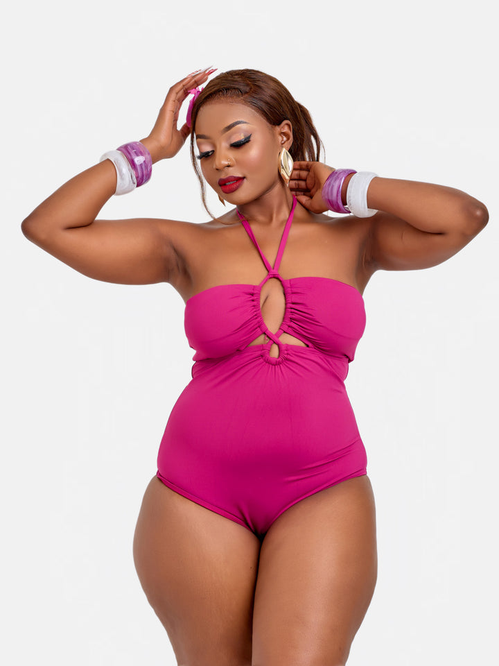 Halter Neck One Piece Swimsuit – Supportive, Waist-Defining Sculpt Swimwear