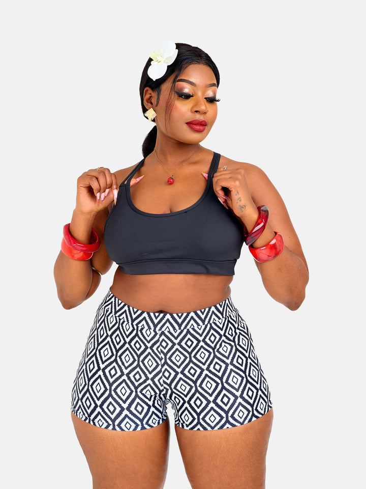 High waisted bikini shorts