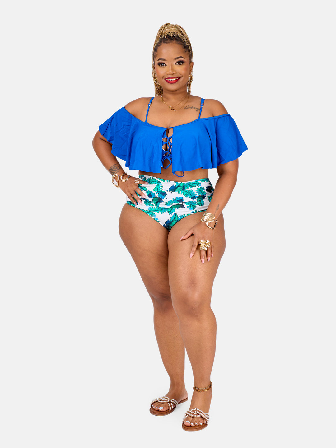 Ruffle high waist bikini