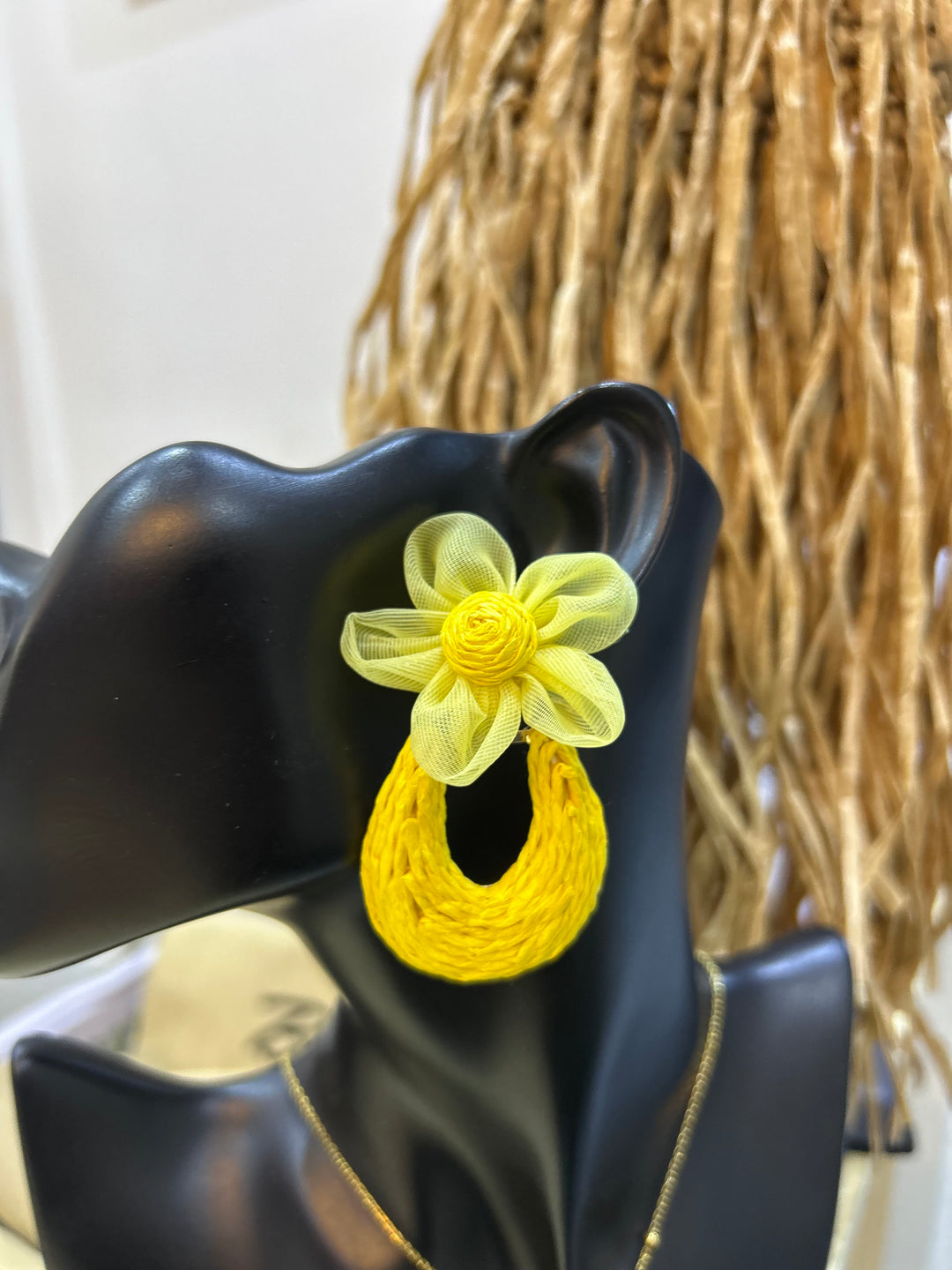 Rattan summer earrings