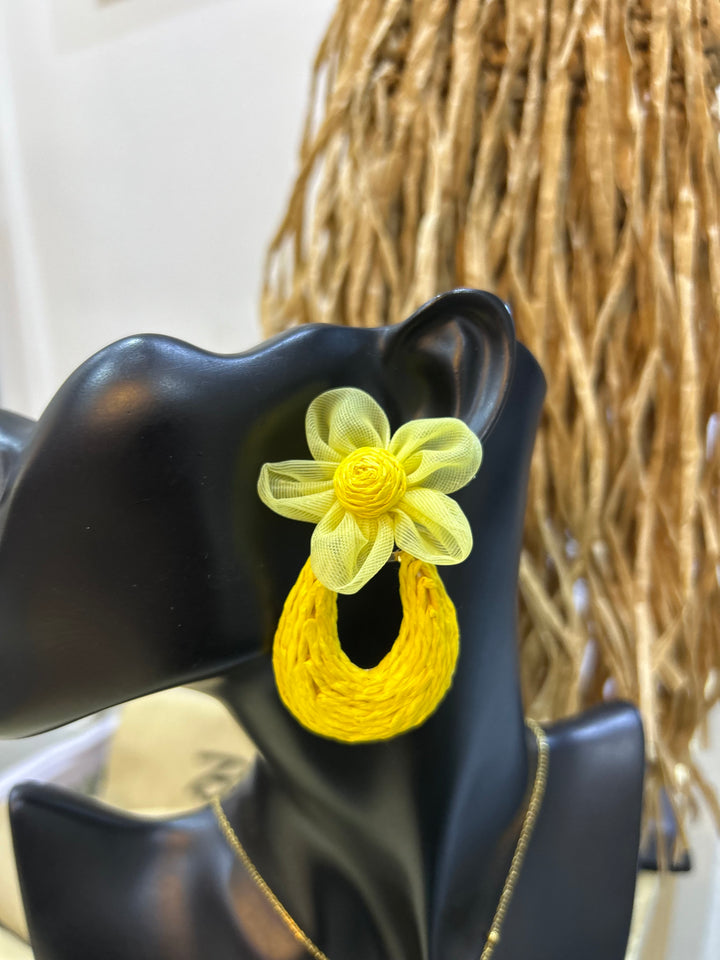 Rattan summer earrings