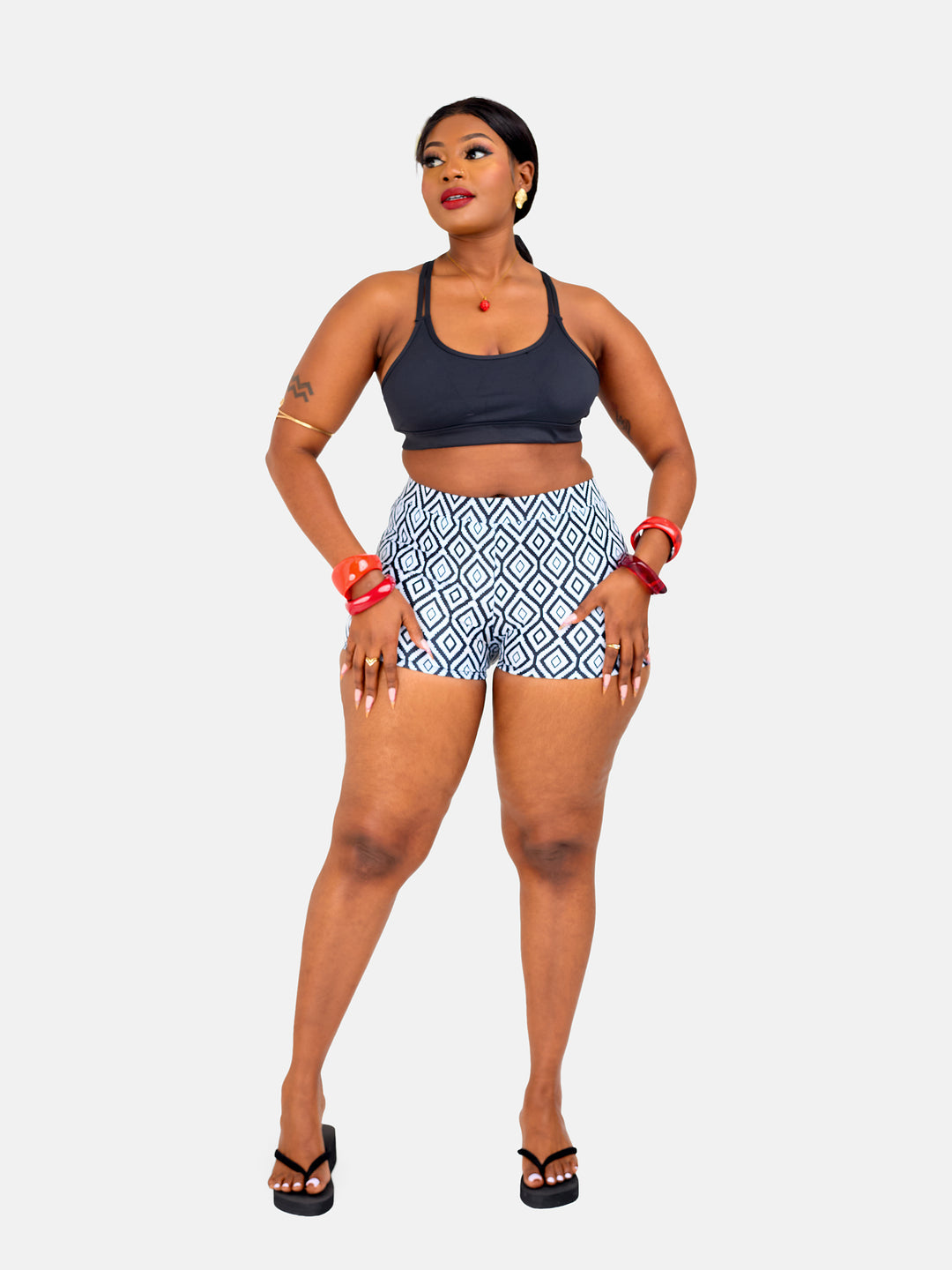 High waisted bikini shorts