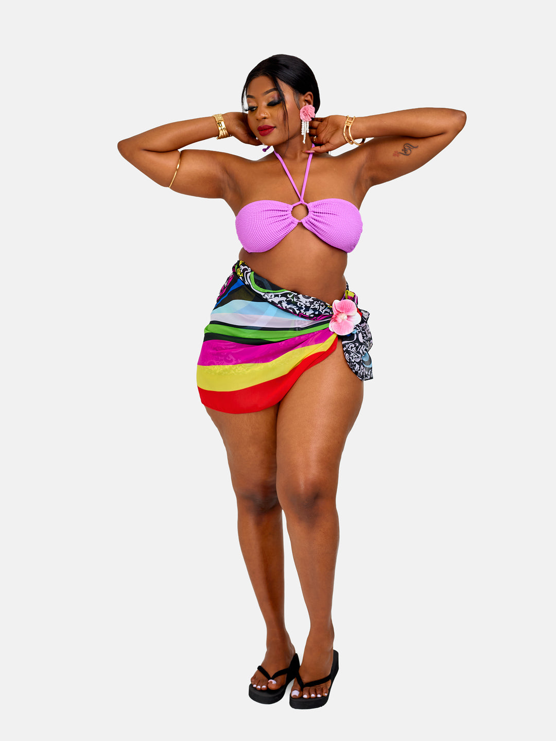 Ribbed mid rise bikini