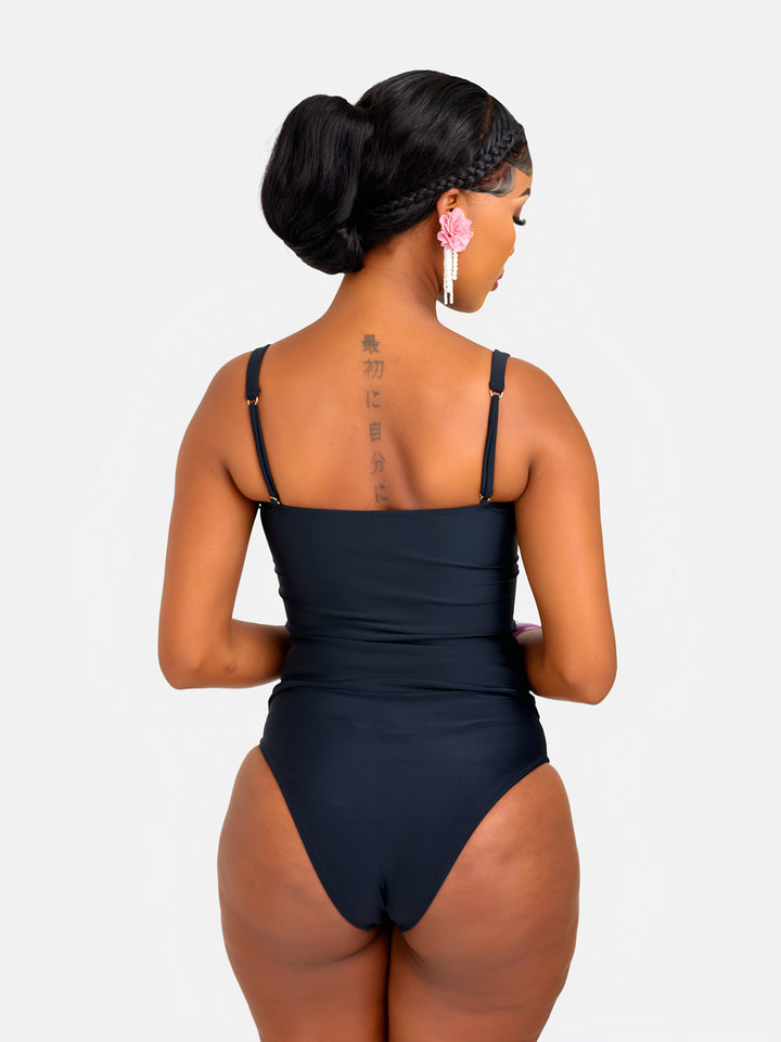 Bikini with coverage tankini top