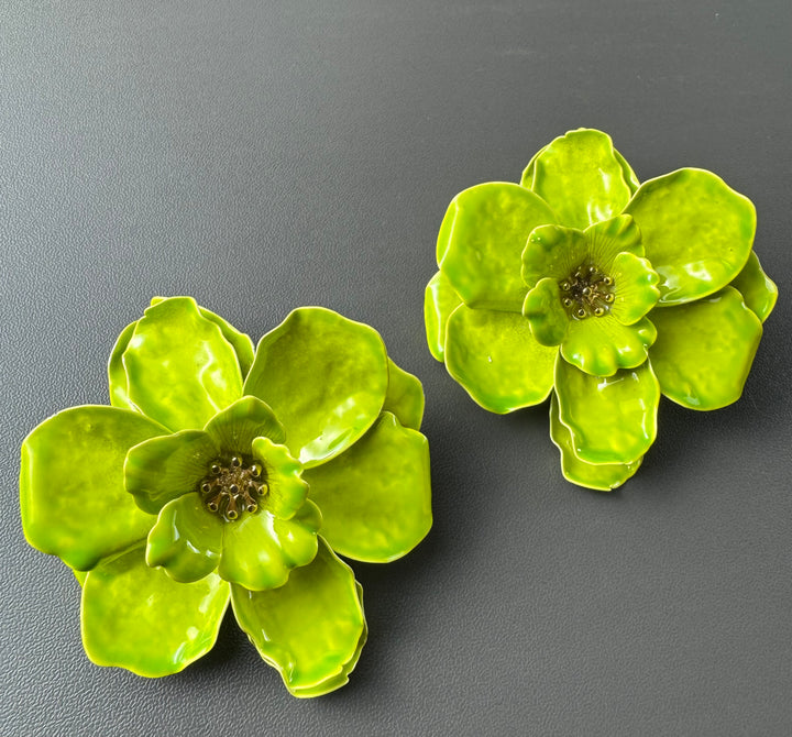 Floral petal earrings