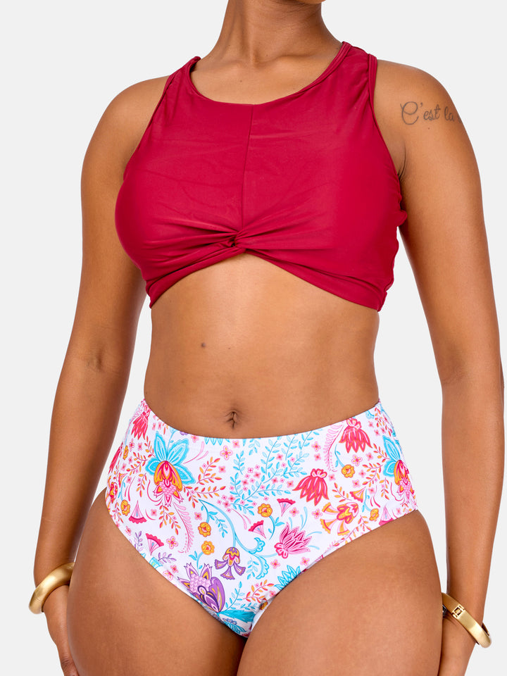 Twisted halter top bikini