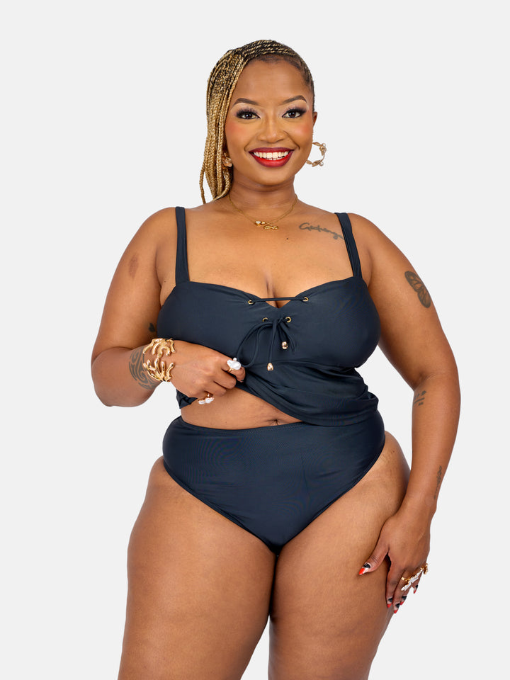 Bikini with coverage tankini top